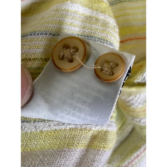 Tommy Bahamas Multi Striped Pattern Button Up Linen Blend Vacation Shirt Large - Picture 7 of 9